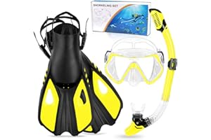Maschera e Pinne, Rtdep 4 IN 1 Maschera e Pinne Snorkeling,Pinne Piscina,Maschere da Immersione Panoramica a 180,Dry - Snorkel, Maschera da Snorkeling Pinne Maschera e Boccaglio per Adulto