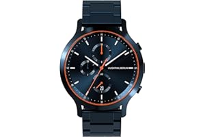 Lilienthal Berlin Chronograph Blue Orange IV in dunkelblau – Herrenuhr aus Chirurgenstahl mit einem Quarzuhrwerk & saphirgehärtetem Mineralglas – 42,5 mm