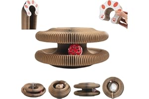 Quintrost Griffoir pour Chat Magic Organ, Cat Scratching Board Magique Pliable avec Balle Cloche, Jouet Interactif pour Chat Kitty Interieur Cat Toys Accessoire