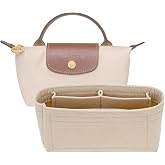 LOUKAYCCI Longchamp Mini XS i&ccedil;in Ke&ccedil;e Mini D&uuml;zenleyici Par&ccedil;a, &Ccedil;anta i&ccedil;in C&uuml;zdan D&uuml;zenleyici (Bej, mini)