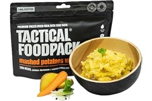 Tactical Foodpack Purée de pommes de terre au poulet – Repas lyophilisés I Prêt à manger I MRE I Survie I Aliment d'extérieur I Nourriture de trekking I Expédition I Bureau