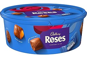 Cadbury Roses Tub Milk Chocolates Assortment, Assorted Miniature Chocolates for Sharing, Handpicked for You, Perfect for Sharing, 500g (Pack of 1)