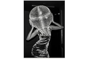 MKHFUW Art mural sur toile noir et blanc photo féministe poster tendance fille mode décoration murale maison - sans cadre (photo 06,60 x 90 cm x 1)