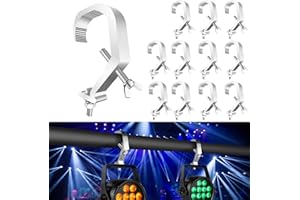 DJ Abrazaderas para Luces 12 Pack, Czgor Dispositivo de Suspensión de Abrazadera de Iluminación de Escenario de Aleación de Aluminio para Truss Clips de Escenario Usados para Luz Par, Cabeza Móvil
