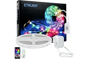 ETRLNXY Taśma LED 20m 24V RGB Smart LED, zmiana kolorów, taśma LED, synchronizacja muzyki, łańcuch świetlny LED z pilotem zdalnego sterowania i sterowaniem aplikacji, do domu,sypialni,kuchni,na imprezę