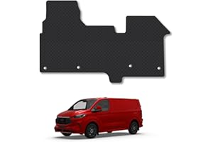 VAN DEMON Ford Transit Custom (2024+) [Manual] [3 Front Seats - Dual Passenger Bench Model] Rubber Van Mats Accessories Tailored Fit Compatible Accessory Waterproof Non-Slip Car Mats Full Coverage with Clips