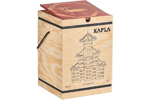 KAPLA Holzbaukasten 280 Steine in Holzkiste mit Kunstbuch