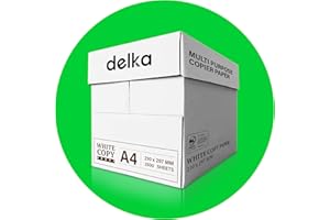 delka Multi-Purpose A4 Printer Paper, 75gsm A4 Paper, 5 Reams, 2500 Count, White (Pack of 5)