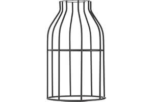 Hoopzi - Cage - Abat Jour en Acier Laqué - 8 Coloris - Pour Suspension Luminaire ou Lampe Créative - Compatible Douille E27 - Noir