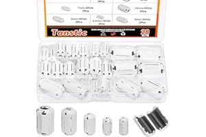 Tanstic 28Pcs Weiß Clip-on Ferrit Ring Kern RFI EMI Rauschunterdrücker Kabel Clip für 3.5mm 5mm 7mm 9mm 13mm Durchmesser Kabel