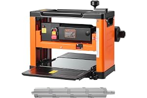 VEVOR Planhyvel, 330 mm brett arbetsbord, hyvelmaskin för träbearbetning, spiralknivhuvud med 24 skär, 2000 W motor med 23 500 varv/min, enkelhastighet, för hårt och barrträ