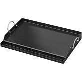 onlyfire Non-stick Ceramic Barbecue Griddle, 25 x 41 x 7 cm | Universal Kitchen Griddle for Most Gas and Charcoal Barbecues,
