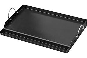 onlyfire Plancha para Barbacoa Universal de Revestimiento Cerámico Antiadherente para La Mayoría de Barbacoas de Gas y Carbón, Placa de Parrilla Grande para Cocinar y Acampar, 63,5x41x7cm