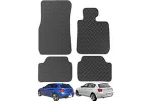 Carsio Car Mats For BMW 1 Series F20/F21 2011 to 2019 3mm 4pc Set Tailored Fit Rubber Floor Mat Complete Accessory Black Custom Fitted - Anti-Slip Backing, Heavy Duty & Waterproof