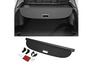 Motoforti Car Trunk Retractable Cargo Cover for Honda HR-V 2023-2024 Rear Trunk Parcel Shelf Luggage Security Shield Shade, Canvas, W/Accessories, Gloss Black