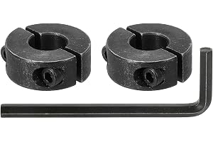 QUARKZMAN Borrhål 12 mm dubbel delad krage 28 mm ytterdiameter 11 mm tjock spännring av kolstål med gängstift och sexkantsnyckel (svart, förpackning med 2)