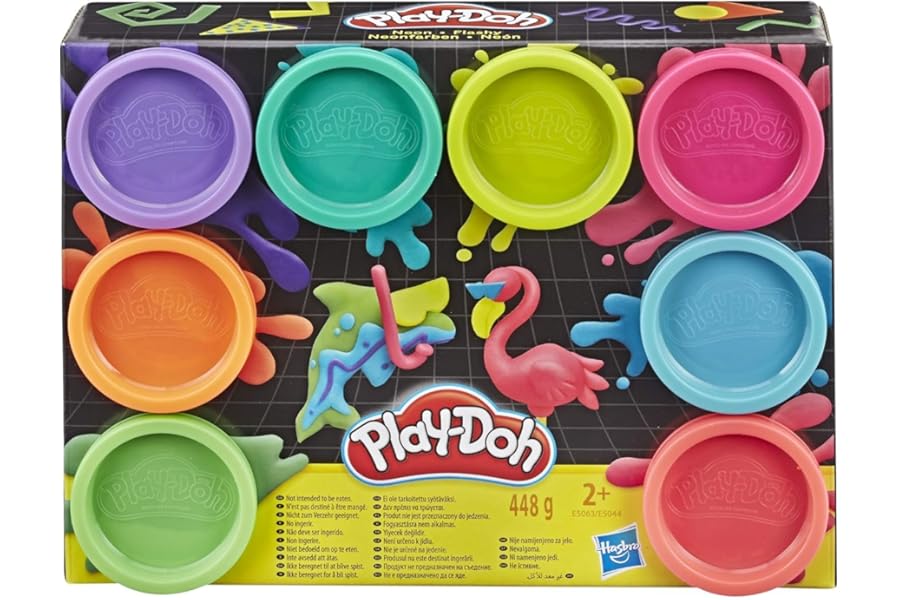 Play-Doh 8-Pack Neon Non-Toxic Modelling Compound Set, Creative Toys for 2+ Year Olds, Arts and Crafts