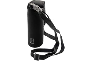 Hapi Water Bottle Carrier with Shoulder Strap, Insulated Flask Sling Pouch, Non Spill Cup Cover Neoprene Holder Bag, Drinks Crossbody Case for Hiking, Runners, Men, Women (Hapi Grey, 500 ML)