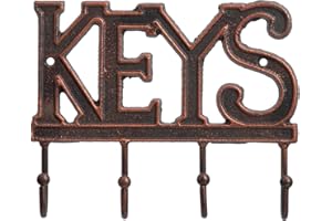 FairyCity Keys Holder for Wall Metal Vintage Keys Hook- Home Decor Key Hanger Decorative with 4 Hooks Key Organizer Rack for Entryway Mudroom Hallway Office Bronze