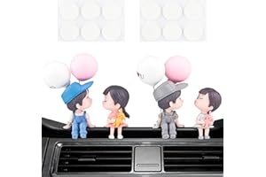 Lucywey Cute Car Decoration, 2 Pair Car Couples Decoration, Cute Couple Ornaments for Car, Figurines Couple Balloon Resin Garden Ornament for Car Dashboard Decoration