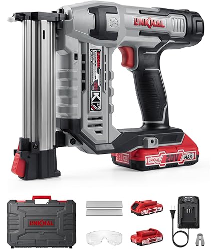 Cordless Electric Staple Gun / Brad Nailer - USB Rechargeable, 2000mAh Battery, 3 Safety Switches