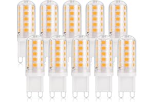 DiCUNO G9 LED Lampe Warmweiß 2700K, LED Leuchtmittel 3W entspricht 30W-40W Halogenlampe, G9 Glühbirne 410 Lumen, kein Flackern, nicht dimmbar, Enegiesparende kleine Birne, 10er Pack