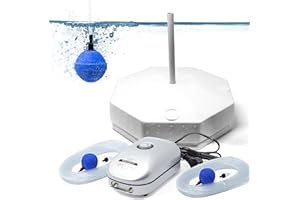 VIALIA Eisfreihalter Gartenteich Komplettset 9602, Styropor Eisfreihalter mit Lüftungsrohr, 2-Wege Belüftungspumpe und Zubehör, für einen eisfreien Teich im Winter