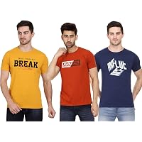 Aspirer Mens Printed Round Neck T-Shirt Combo (Pack of 3)