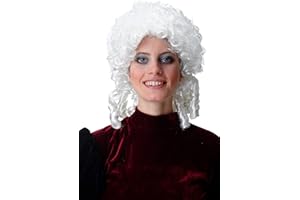WIG ME UP - 91203-ZA62 Peluca Hombres Mujeres Carnaval Halloween Barroco Renacimiento ringlets Rizado Trenzas Blanca