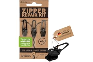 ZlideOn Zipper Pull Replacement - 3pcs, Black, Large - Instant Zipper Replacement Slider Multipack