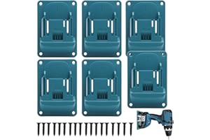 KQDRAVINE 6 uchwytów ściennych na narzędzia do wkrętarki akumulatorowej i elektronarzędzi Makita 18 V, zestaw 5-częściowy uchwyt na maszynę, organizer warsztatowy, garaż, kompatybilny z 14,4-18 V (niebieski)