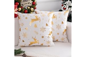 ARDJXUE Zestaw 2 poszewek na poduszki biała 40 x 40 cm Świąteczne poszewki na poduszki dekoracje świąteczne poszewki na poduszki na sofę bałwan łoś do domu sypialni sofa wakacje dekoracja