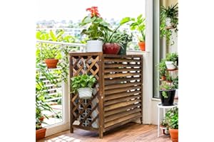 MDXVRKYBC Support De Climatiseur En Bois Extérieur Cache Climatiseur Exterieur, Couverture De Climatiseur Cachée En Bois Pour Protection Et Esthétique, Clôtures D'écran De Confidentialité Pratiques Et Élégantes