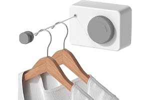 Belanto Retractable Cloth line for Drying Clothes Indoor,Heavy Duty Single Cloth Drying Rope for Balcony,Wall Mounted Cloth Drying Stand for Hanging Laundry Adjustable Washing Line 13.8 Ft Wire