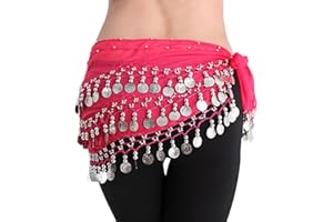 YiLang Gürtel Orientalischer Tanz Damen Mädchen Schal Bauchtanz Belly Dance Seide Schal Pailletten Schal Kostüm