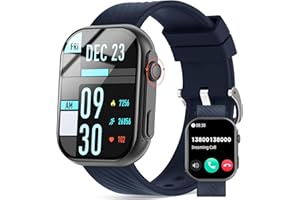 AVUMDA Montre Connectée Homme Femme - 2.01" Smartwatch avec Bouton D'encodeur, Montre Sport avec 123 Modes Sportif,Podometre Cardiofrequencemetre Sommeil, Étanche IP68 Smart Watch pour Android iOS