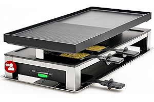 ‎SOLIS Solis 3-in-1 Combi Grill – Elektro Tischgrill mit Raclette, Grill & Crêpe-Funktion, für bis zu 10 Personen, 53x24 cm Antihaft-Grillplatte, Thermostat, inkl. Pfännchen & Schaber, PFAS-frei