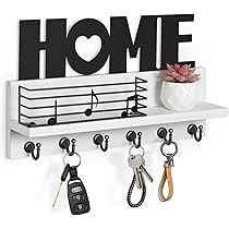 Portachiavi Da Parete A Forma Di Casetta - Design Moderno In Legno Con 6 Ganci, 30x22cm - Foto 4