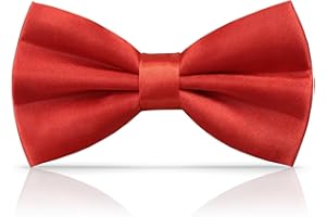 PROPOG Papillon da uomo, regolabile, papillon classico, tinta unita, pre-annodato, per bambini, per feste e matrimoni