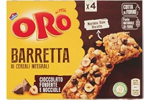 Oro Saiwa Barretta di Cereali Integrali, Cioccolato e Nocciola, 160g
