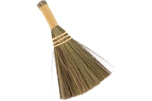 Angoily Mini Escoba de Mano Pequeña Escoba de Limpieza de Hierba Natural Vintage Hecho a Mano Herramienta de Limpieza para Chimenea Encimera Teclado de Escritorio Coche Mesa de Té