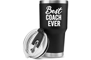 Panvola 'Best Coach Ever ' Sport Calcio Calcio Baseball Pallacanestro Allenatore di palestra Mentore Membro della squadra Apprezzamento inossidabile isolata sotto vuoto con cannuccia (30 once)