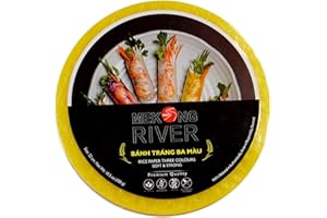 👍 💖 Lyan Mekong River Banh Trang Vietnamese Rice Paper Wrappers, Spring Roll Wrappers, Rice Wrappers for Vegan Spring Rolls- (300g Square 22cm)