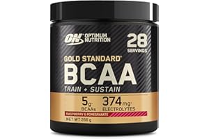 Optimum Nutrition Gold Standard BCAA Train + Sustain, Amino Acids Pre Workout Powder, Sports Drink with Vitamin C, Zinc, Magnesium and Electrolytes, Raspberry & Pomegranate Flavour, 28 Servings, 266 g