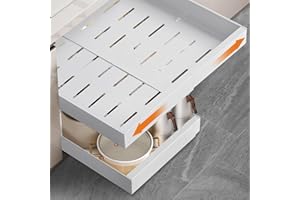 Aonext 2 Paquetes Cajones Extraibles Para Cocina, Cajones Deslizantes Para Cocina, Organizador de Cajones, no Requiere Taladrar Ni Clavar (Blanco (2 piezas))