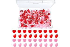 Ouligay 100 szt. przypinki w kształcie serca do tablicy korkowej dekoracyjne pinezki pinezki na kciuki urocze przypinki do tablicy ogłoszeń do domu, szkoły, biura, tablica korkowa