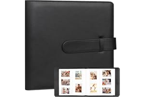 NISELITY 360 Pockets Photo Album for Fujifilm Instax Mini Camera, Polaroid Camera, for Fujifilm Instax Mini 11 12 9 40 Evo Liplay 8 7+ Instant Camera (Black)