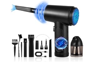 MUSEMUSY 2 in 1 Aspirapolvere Per Computer, 110000RPM Elettrico Rimuovi Polvere Aria Compressa Senza Fili, USB Ricaricabile Mini Aspirapolvere per Auto, PC Laptop, Tastiera, Pulizia Casa