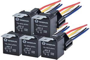 moinkerin 5 Piezas Rele 12v Relé de Coche 5 Pin Terminal SPDT Vehículo Auto Barco Carro Relés para Camiones, Automóviles, Camionetas, Motocicletas, Alarmas