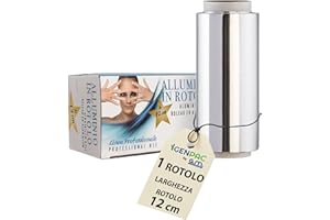 G.M. DISTRIBUZIONE GM - 1 Rotolo Meches in Alluminio, Larghezza 12 cm, Lungo 100 metri, Stagnola Professionale da 15 Micron, Carta Alluminio per Colpi di Sole, Balayage, Decolorazioni, Parrucchieri